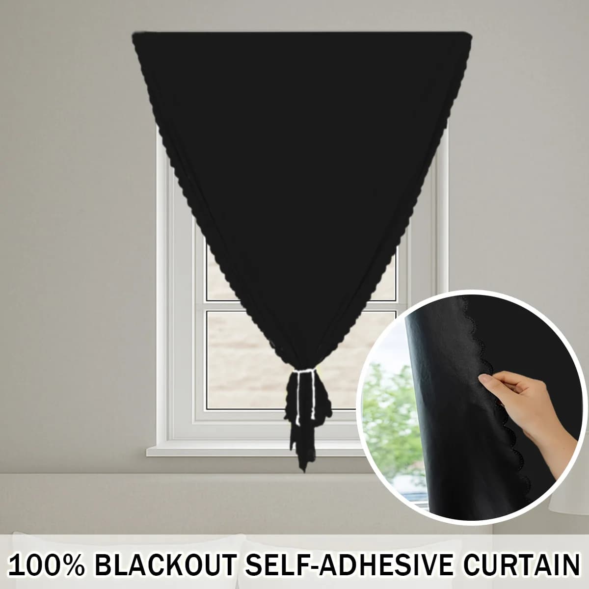 1 Pezzo, Tenda Oscurante Autoadesiva Portatile in Tinta Unita, Fodera Nera, 100% Oscurante, Protezione della Privacy, Leggera e Facile da Installare, Materiale in Poliestere, Lavabile, Include Velcro, Adatta a Tutte le Stagioni, Semplice Decorazione Parasole per Finestre di Casa, Adatta per Camera da Letto, Soggiorno, Cucina, Ufficio, Seminterrato, Oscurante per Ambienti