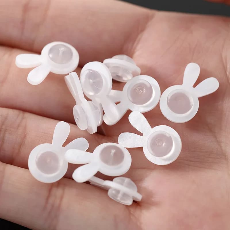 10pcs Rabbit Secure Rubber Earring Lifters Backs Acrylic Replacements for Heavy Earring Support Backs Droopy Ears