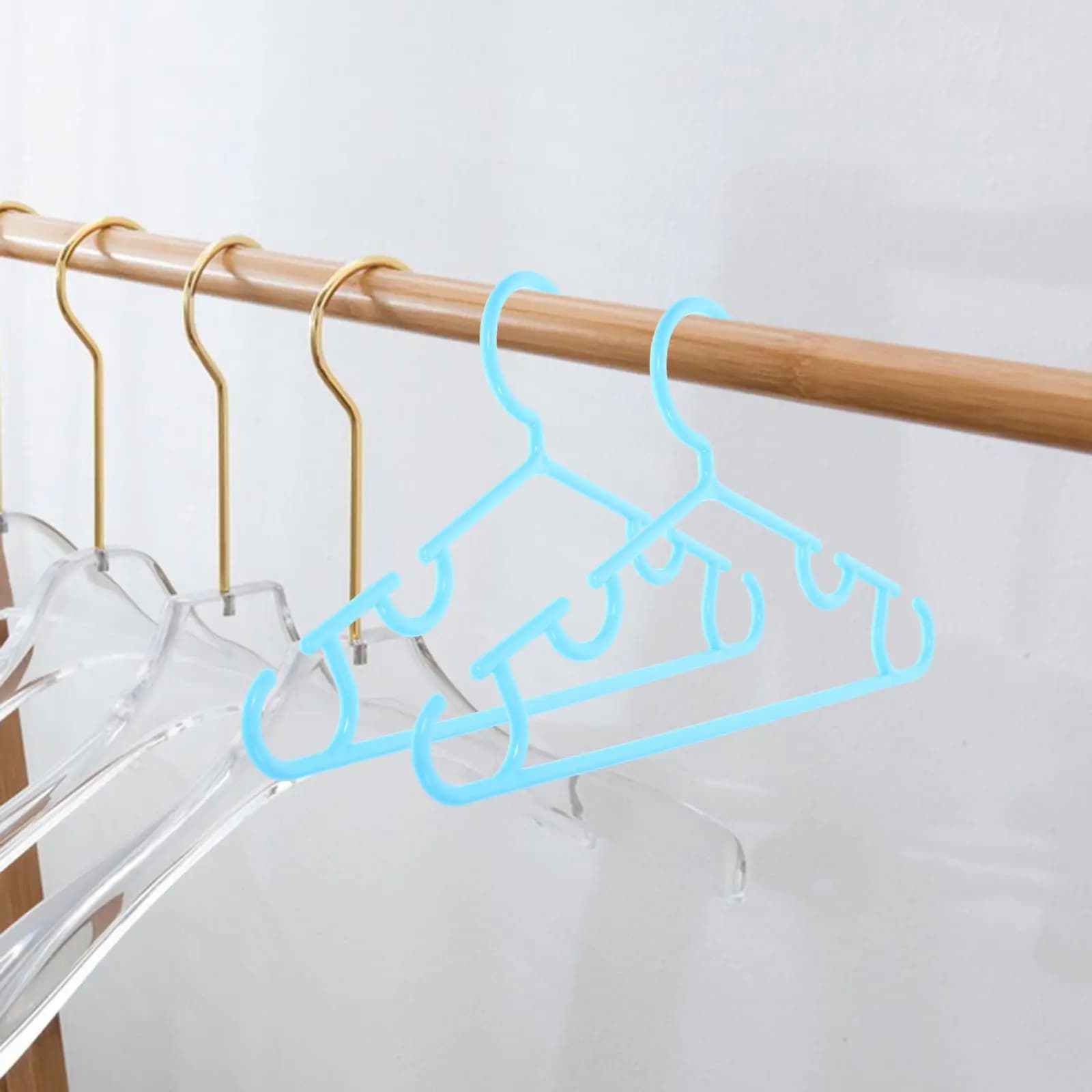 10 Pezzi Appendiabiti in Plastica Antiscivolo per Bambini, Robusti Ganci per Vestiti per Bambini e Neonati, Organizzatore per Armadio