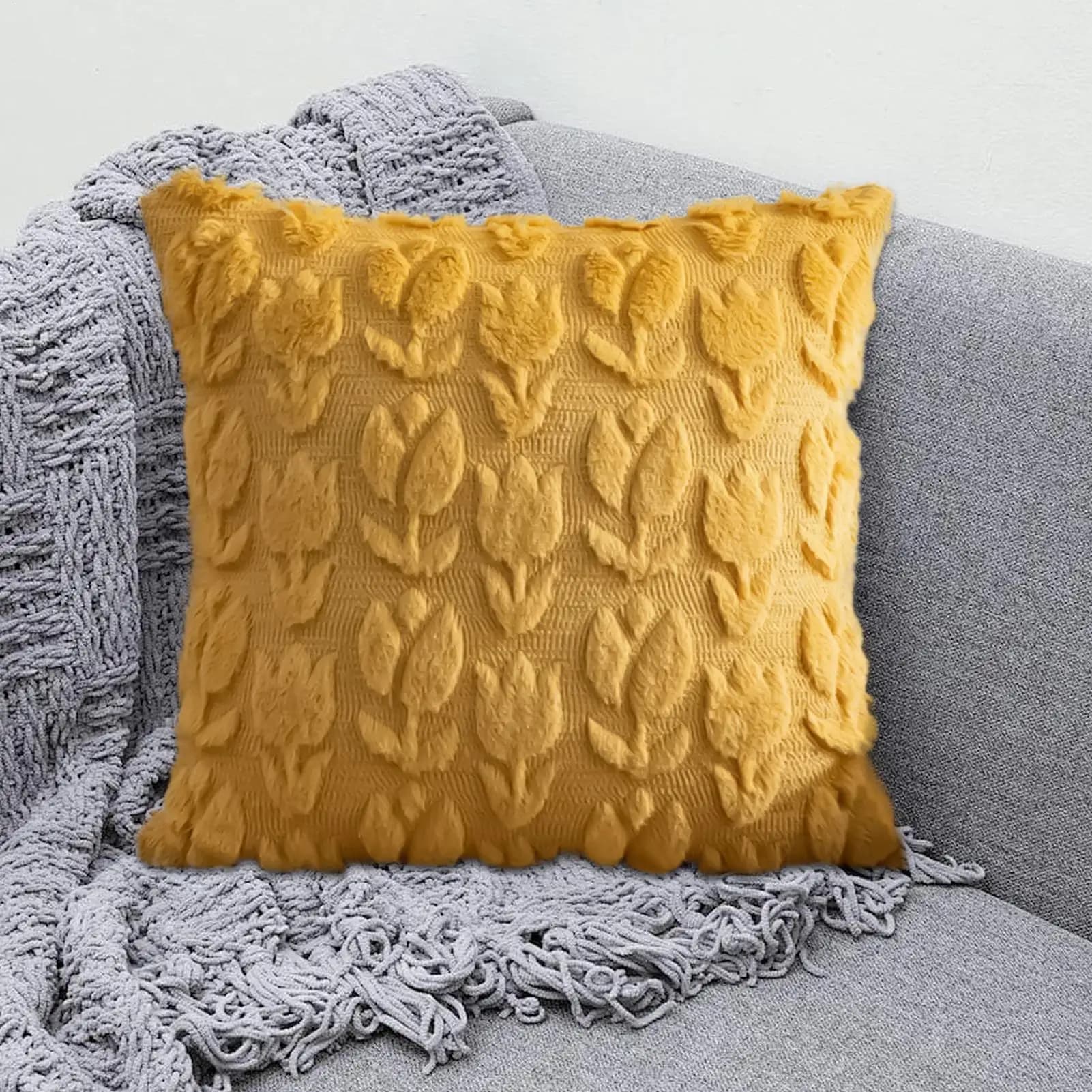 Fall Pillow Covers Soft Plush Flower Pillowcases Couch Cushion Home Party Decorations for Farmhouse Holiday Thanksgiving