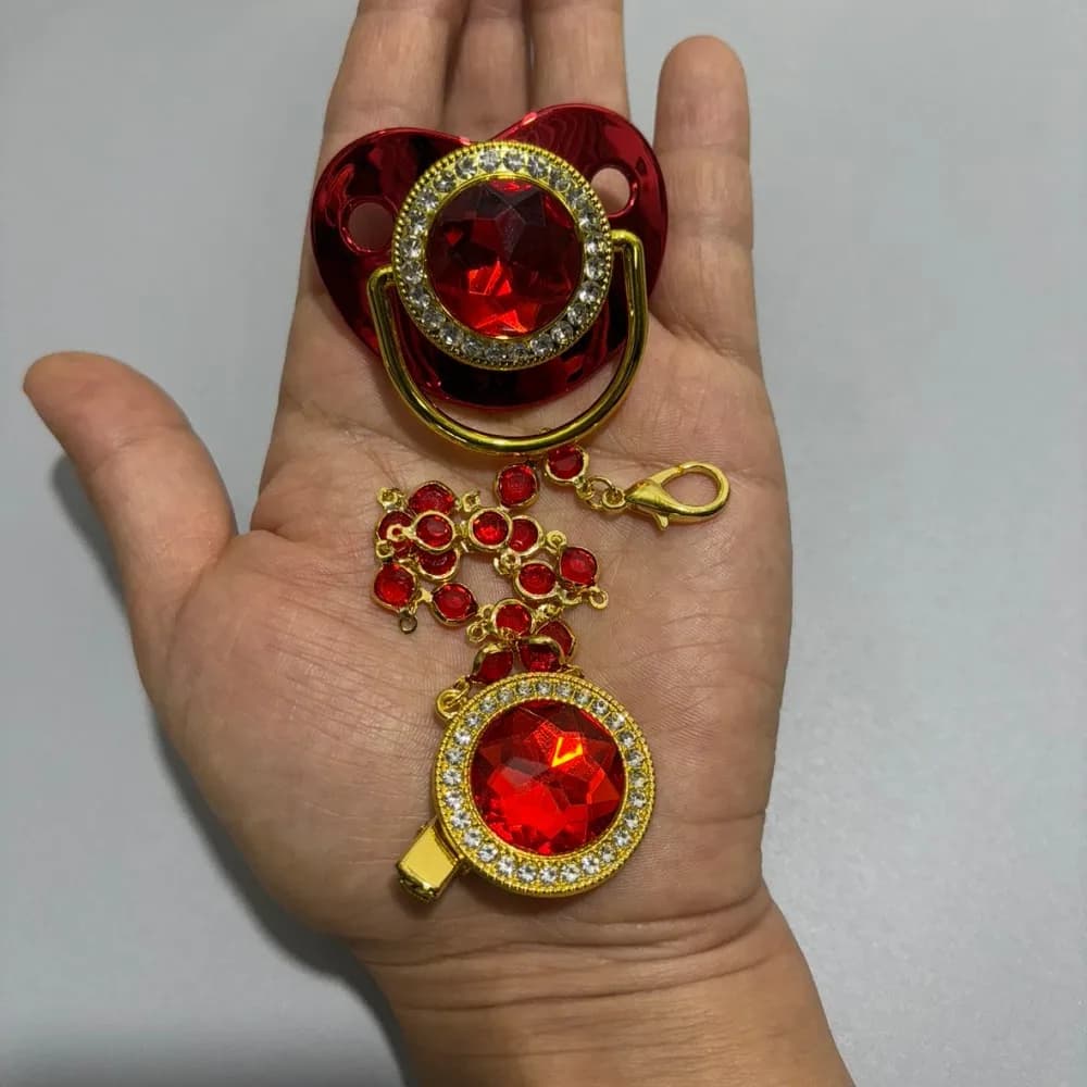 Ciuccio Premium per neonati con copertura antipolvere, porta ciuccio, dispositivo lenitivo per la bocca, clip per neonati, regalo per il bagnetto dei neonati