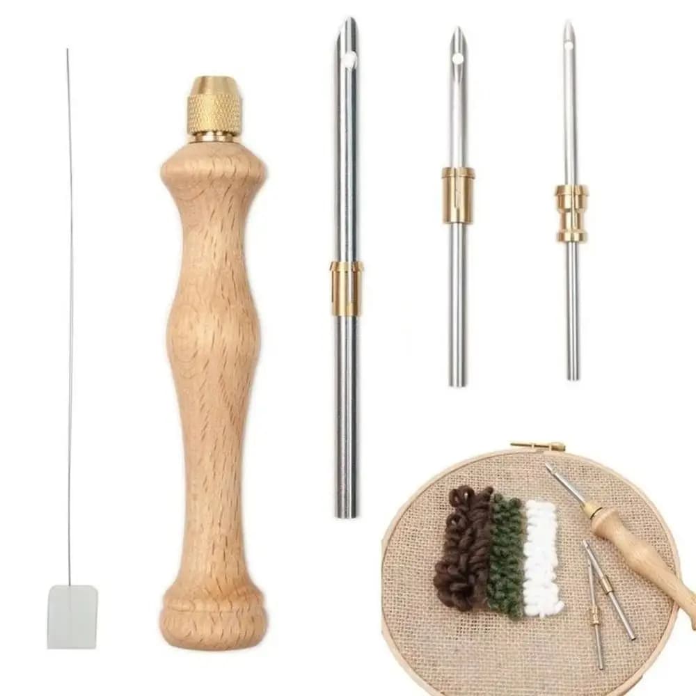 Set di aghi da punzonatura da 2,5 mm/3,5 mm/5 mm, kit creativo fai da te per ricamo a punto croce con teste intercambiabili, kit per punzonatura artigianale fatto a mano
