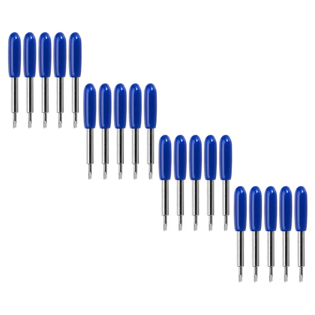50Pcs Premium Tungsten Steel Lettering Cutting Blades for Vinyl Cutter Plotter Replacement Blades Clean Cut No Dragging Skipped