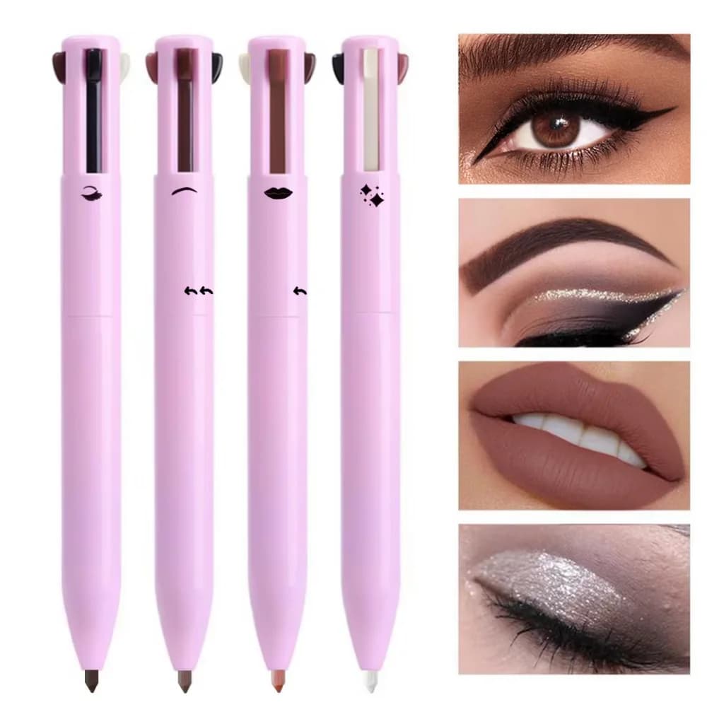 4 in 1, Compact Travel Eyeliner, Lip Pen, Eyebrow Pen, Eyebrow Pen, Eyebrow Pen