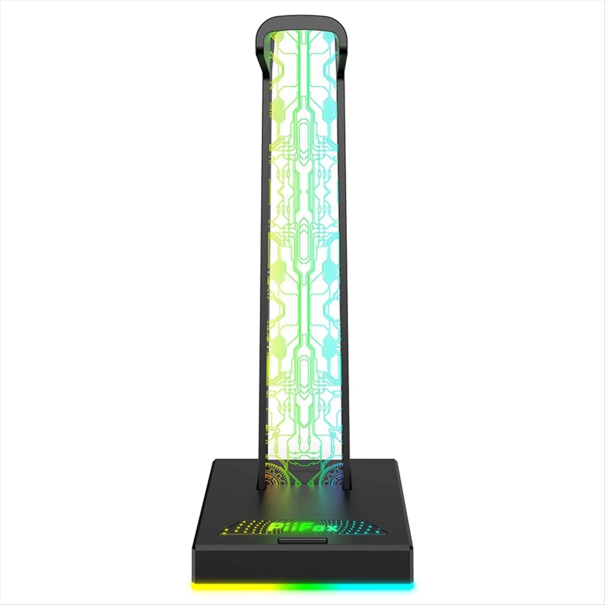 A57G-Piifox RGB game headphone support with 10 lights, double USB interfaces, 3.5 mm audio port, 3D mood light colored box