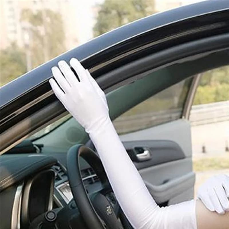 Guanti Lunghi alla Moda, Monocolore, per Guida e Ciclismo, Protezione UV, Estivi, Comodi e Protettivi