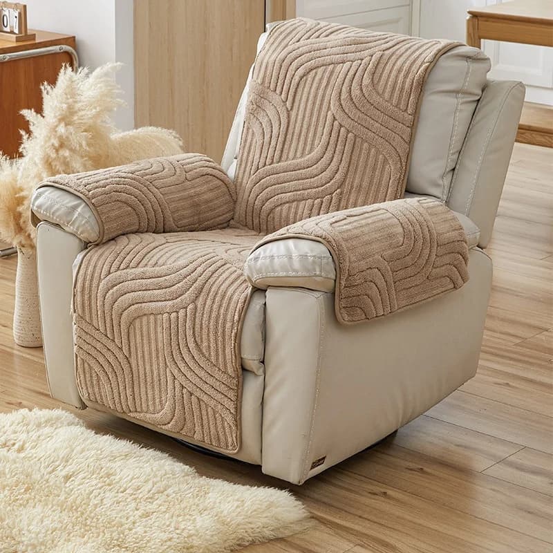 Covered 1 piece, single seat cover, protective cover for pets, thickened cotton fleece seat cushion, suitable for living room