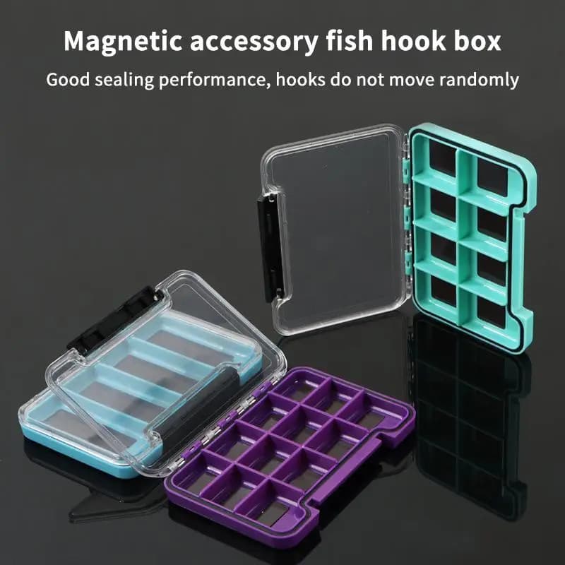 Scatola Magnetica Impermeabile per la Pesca a Mosca, Contenitore Multifunzionale Portatile per Attrezzatura da Pesca, Organizer per Pesca all'Aperto 1PC