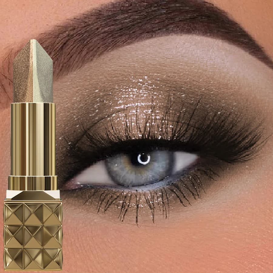 Two-tone stick glitter natural brown dimensional color without removing cosmetic make-up for women's gift eyes
