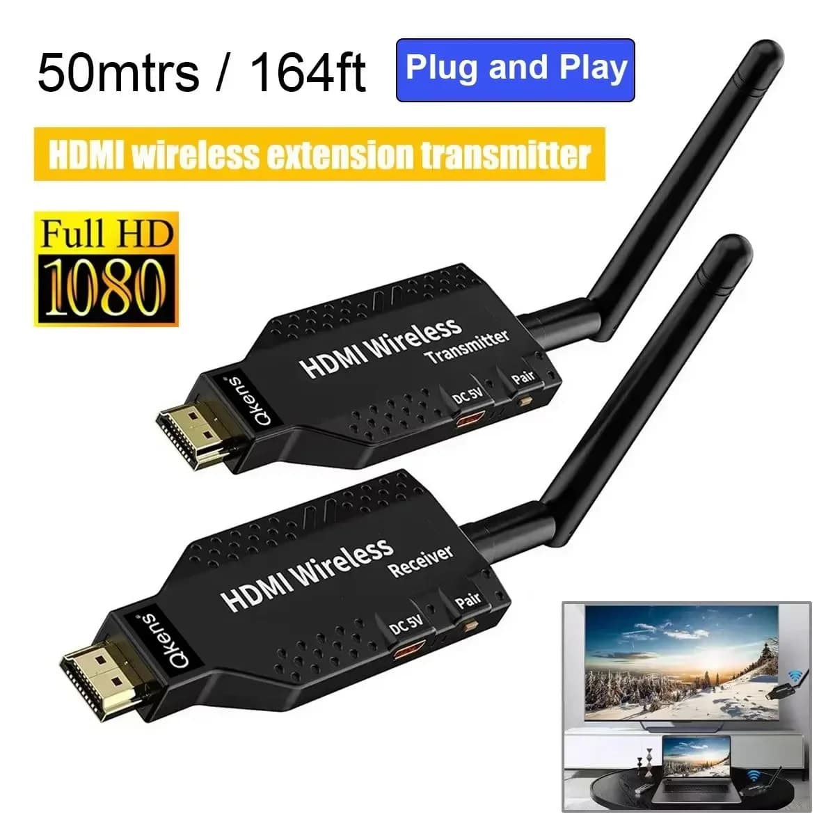 Ricevitore trasmettitore Video Wireless da 50M Extender HDMI adattatore per Display a specchio da 1 a 4 schermi per videocamera DVD proiettore da Laptop a TV