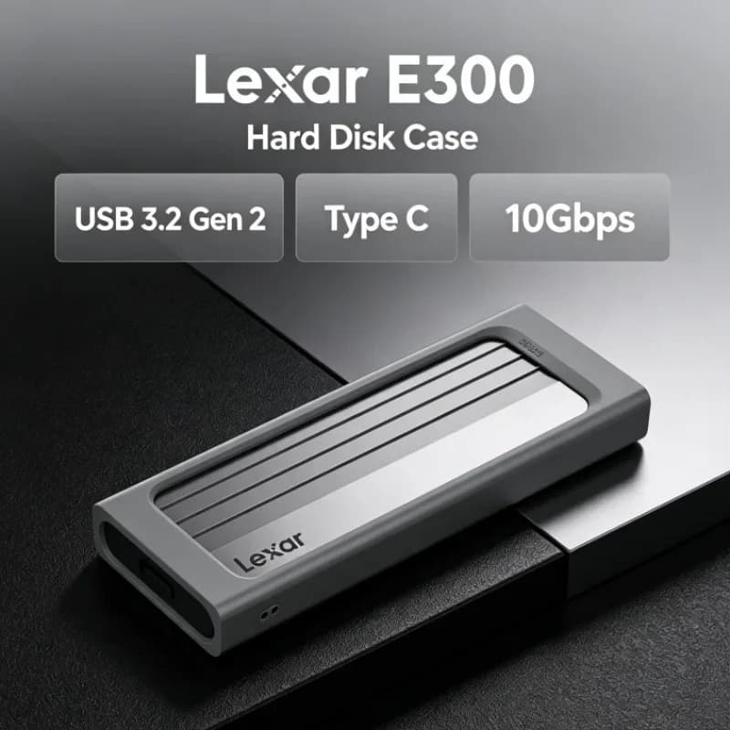 Lexar E300 Type C USB 3.2 Gen 2 M.2 SSD Enclosure for 2230/2242/2260/2280 NVMe SSD Mobile External Hard Disk Case