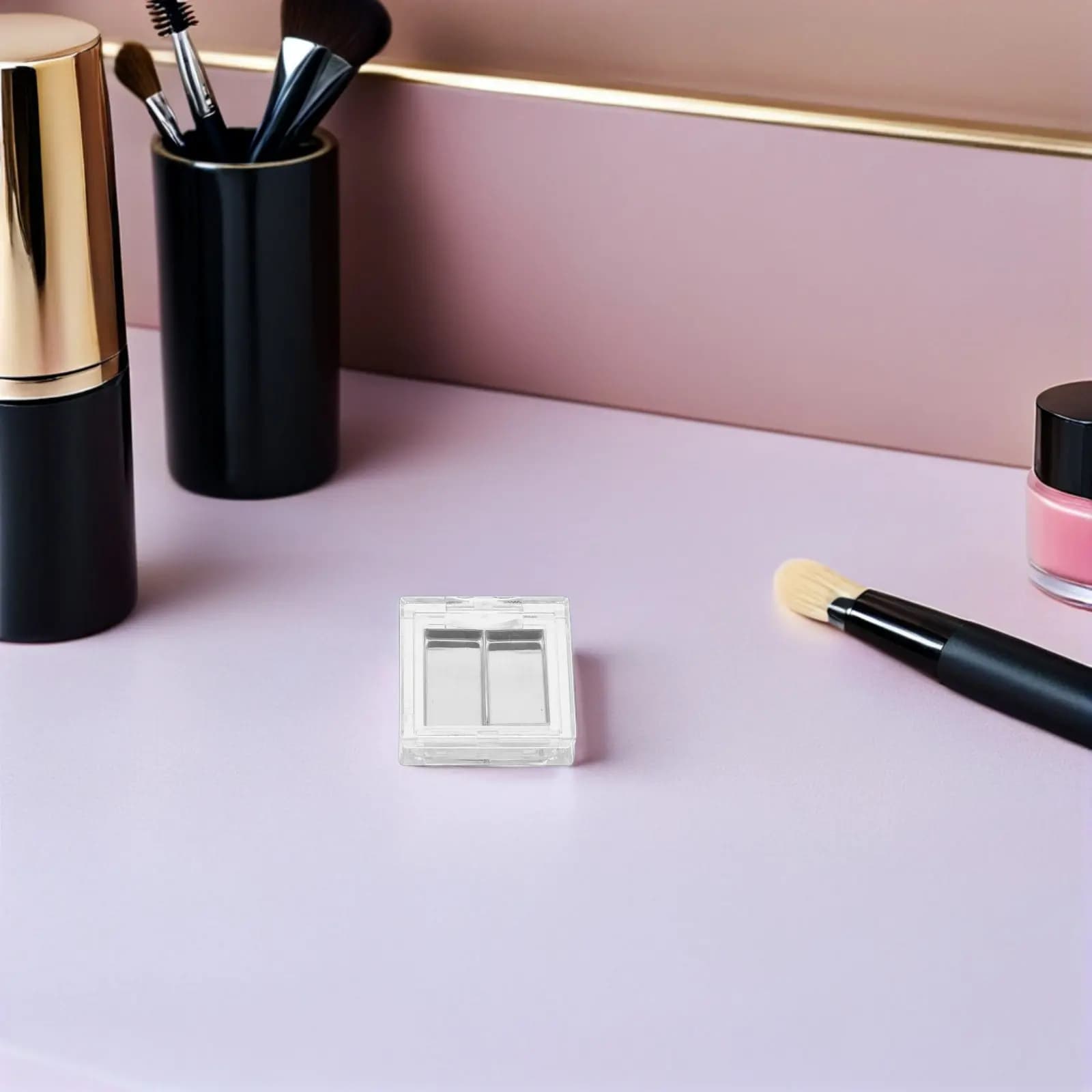 Set da 1 Contenitore Vuoto per Trucco Fai-da-te, Palette Ricaricabile per Ombretto, Rossetto, Fard e Polvere, Organizer da Viaggio