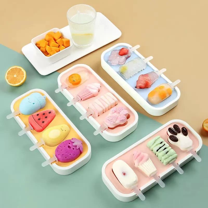 Nuovo stampo per gelato stampi siamesi per ghiaccioli con coperchio stampo per ghiacciolo fatto in casa fai da te strumenti per stampi per cioccolato in Silicone carino