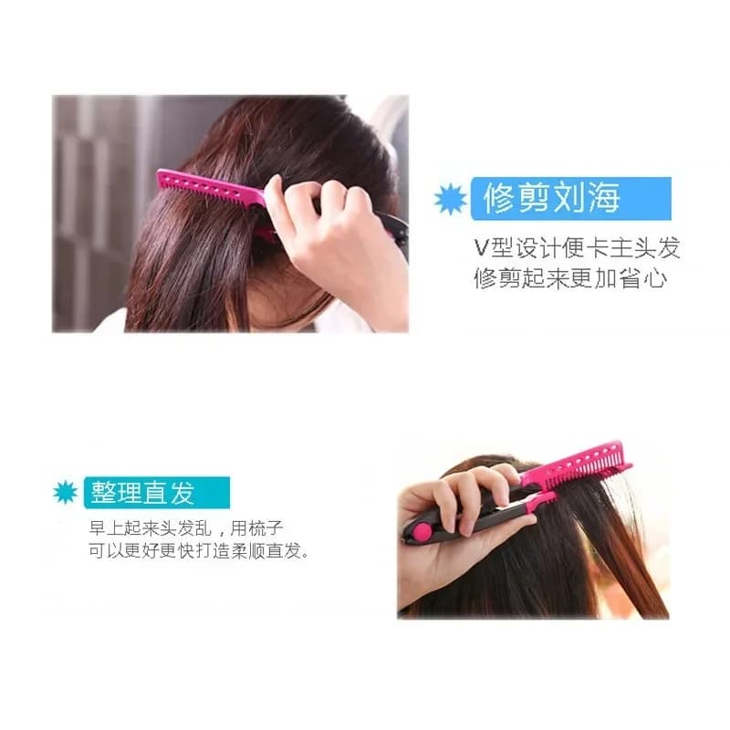 V-shaped clip, locking plate to smooth and tear, comb for natural air hair