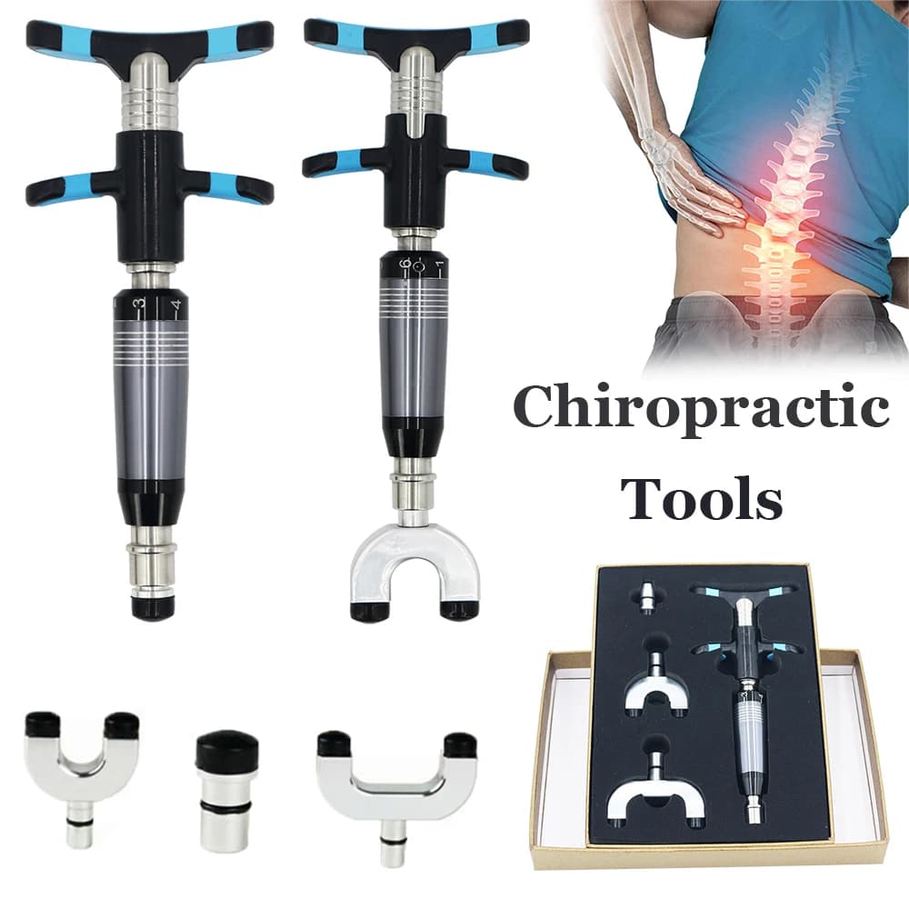 Manual 6 Level Chiropractice Gun, 300N Impulse Spinal Correction Tool to Adjust Bones and Relieve Body Pain, New Massage