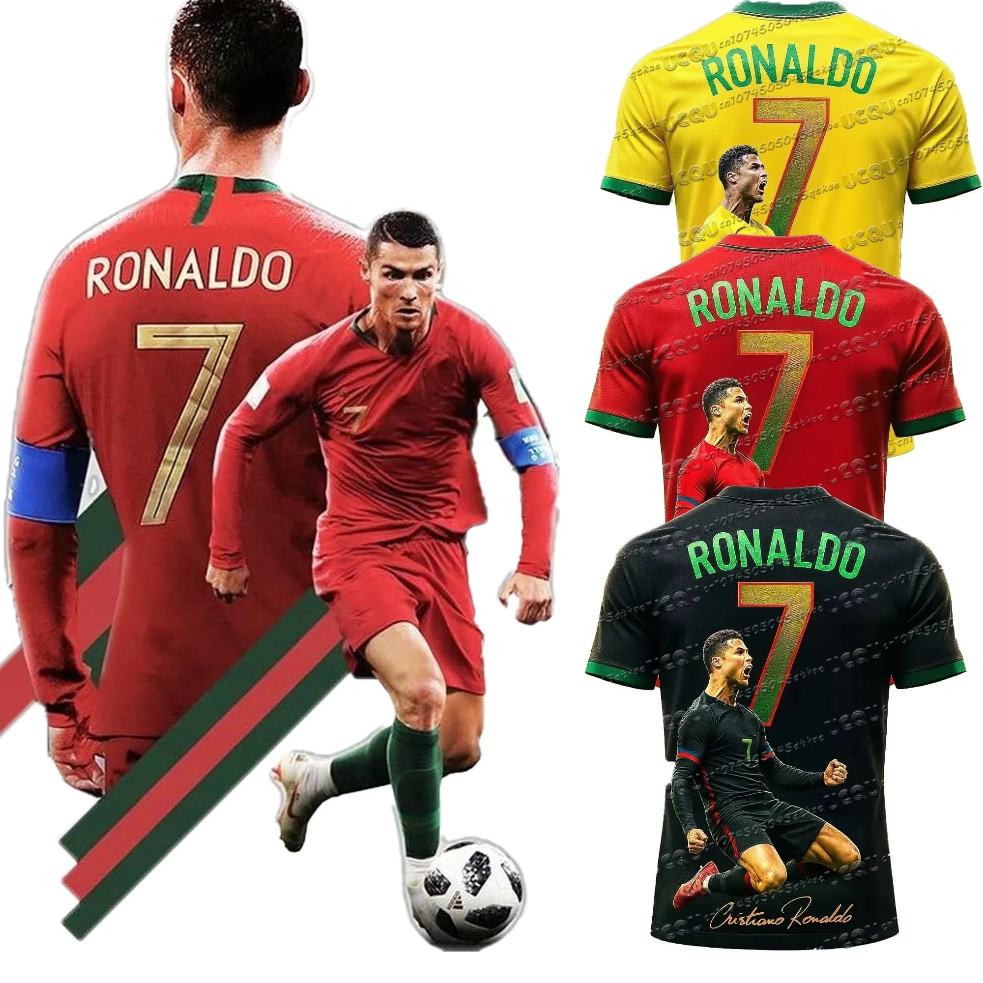 Ronaldo fan edition football T-shirt, 3D graphic sports tee, lightweight and breathable, perfect for summer, unisex