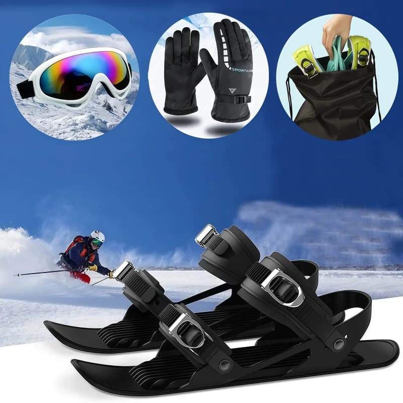 Set Mini Snowboard e Scarponi da Sci per Adulti con Occhiali Protettivi e Guanti, Attrezzatura Sportiva Invernale per Uomo e Donna