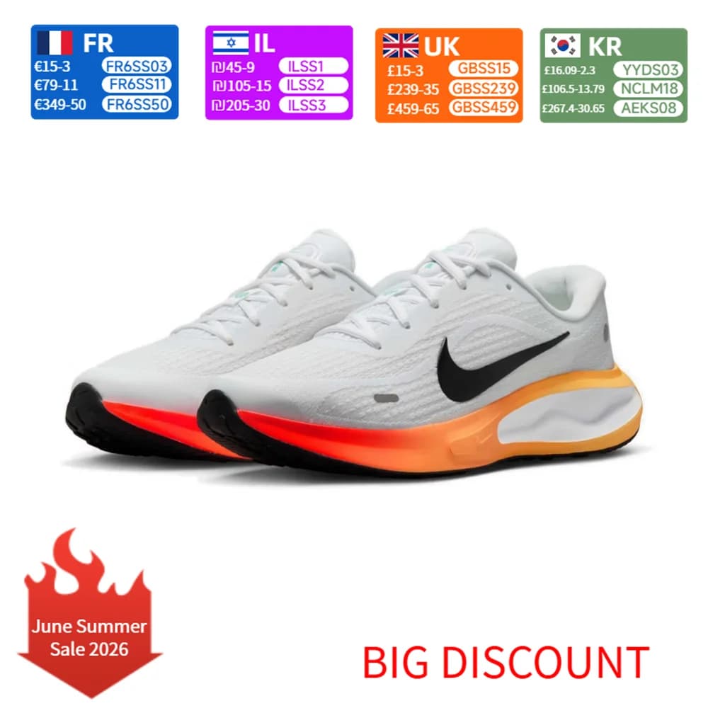 Scarpe da corsa basse Nike Journey Run Comfort da uomo in bianco/arancione IH7329-101