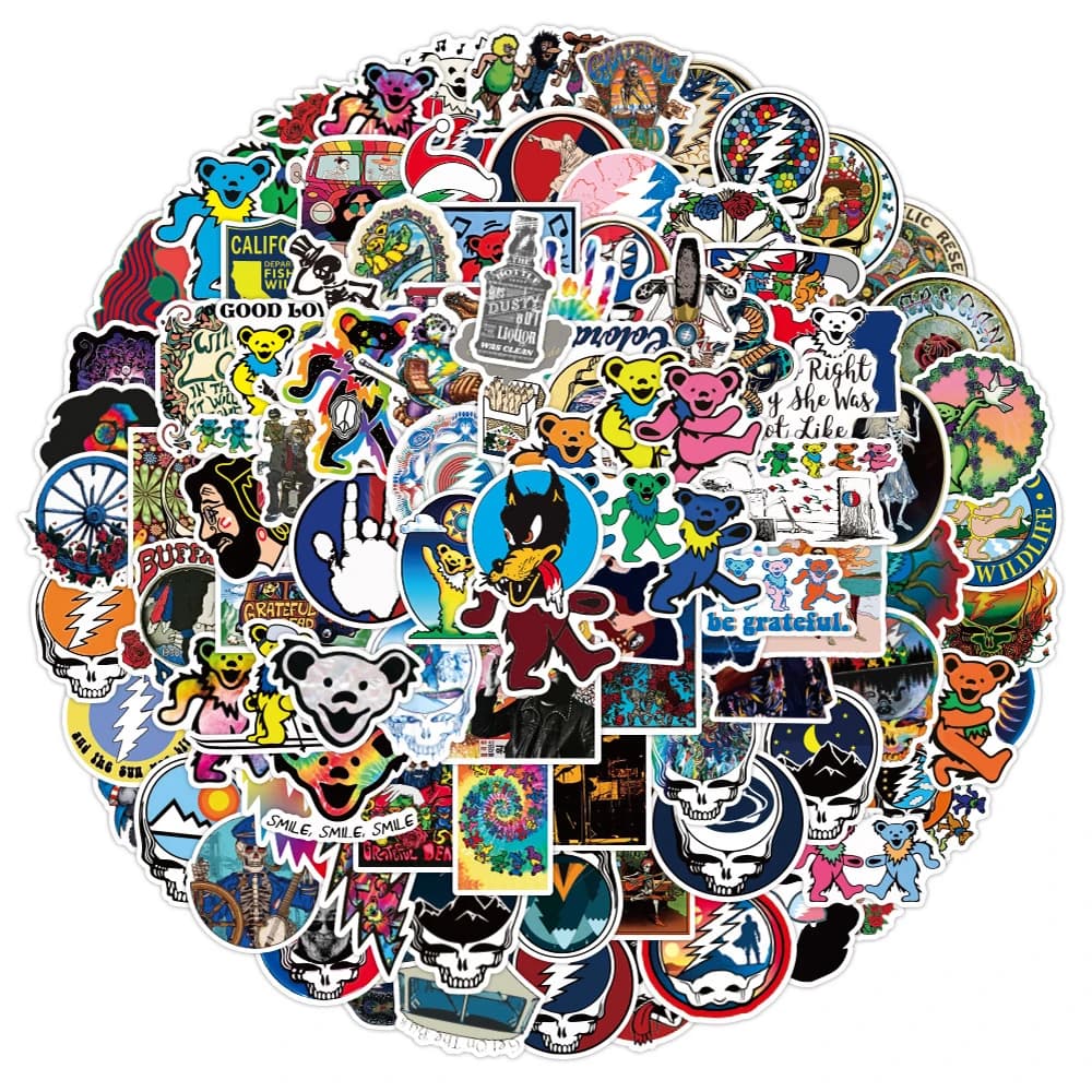 10/30/50/100PCS Fresco Grateful Dead Adesivi Musica Graffiti Decalcomanie Del Fumetto Del Computer Portatile Frigo Notebook Decorazione Adesivo giocattoli per bambini