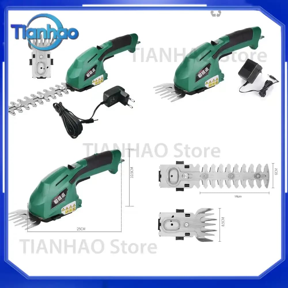 Electric Hedge Trimmer 2 in 1 for HT2668 7.2V Cordless Rechargeable Household Trimmer Weeding Shear Pruning Mower Free