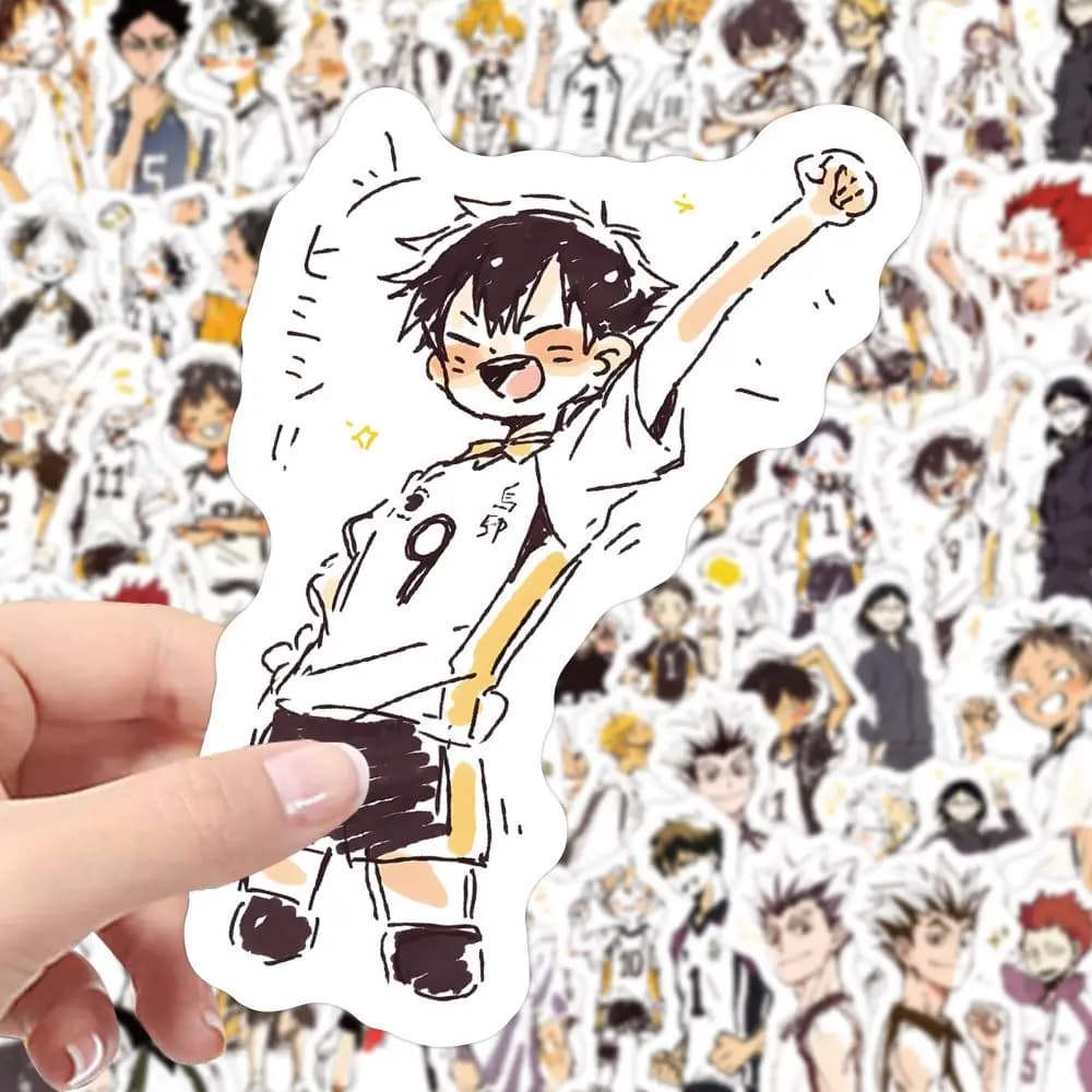 Haikyu!! stickers, anime characters, cute, creative, no-cut DIY, for tablets and laptops, waterproof decals, decorations