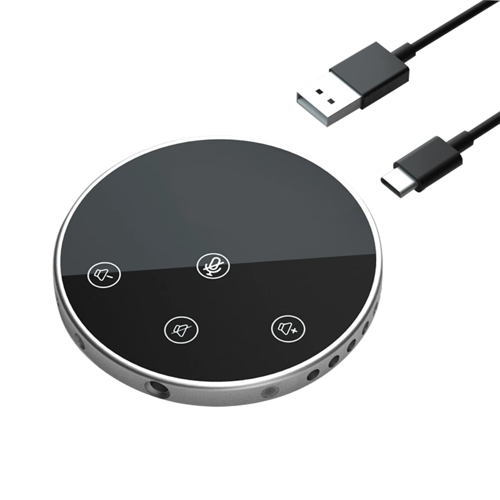 Desktop USB Speakerphone Microphone 360° Omnidirectional Condenser Plug & Play PC Computer Mic for Video Conference Recording