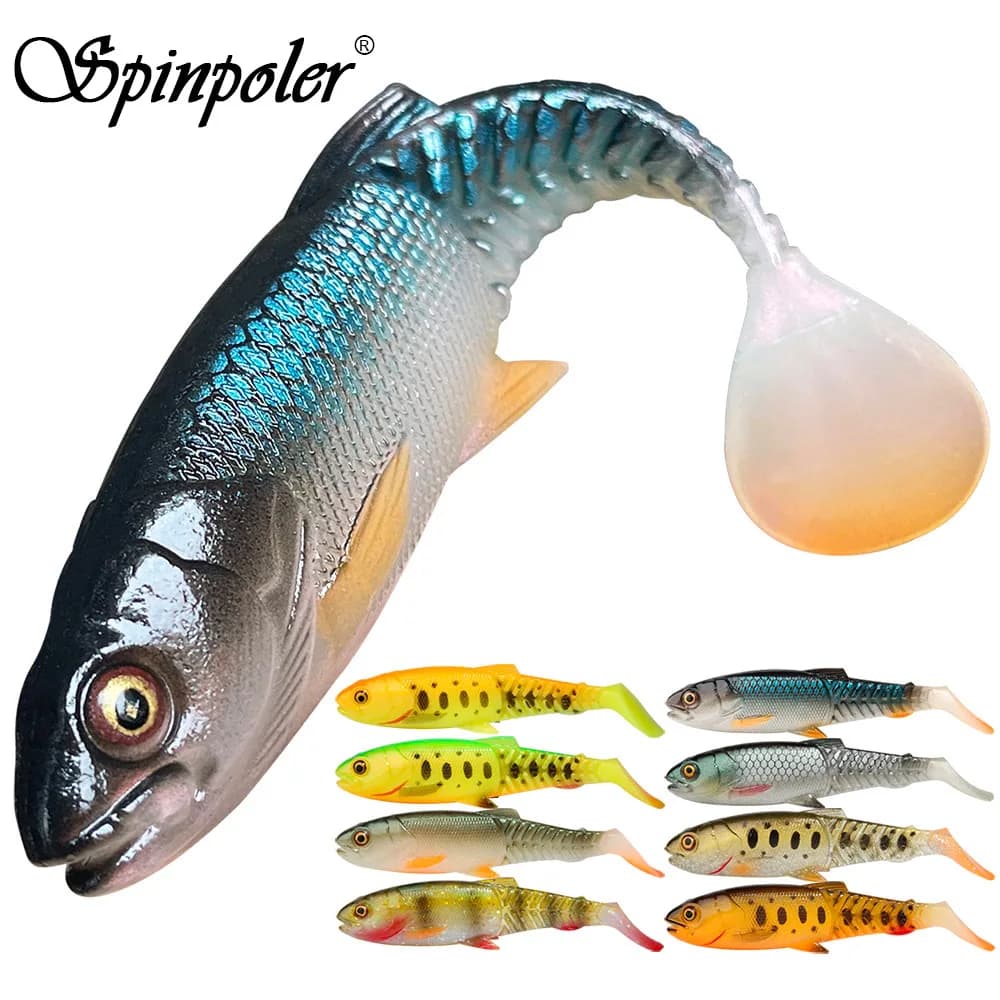 Spinpoler The Predator Esca morbida Richiamo di pesca 6.5cm 8.5cm 10.5cm 12cm Ponte Paddle Tail Bocca aperta Jig Head Fit Wobbler Tackle