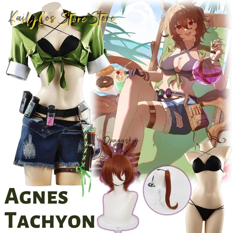 Agnes Tachyon Cosplay Lunatic Lab ssi상 Bikini Costumi da bagno Cosplay ssiバ Parrucca Halloween Vestito sexy