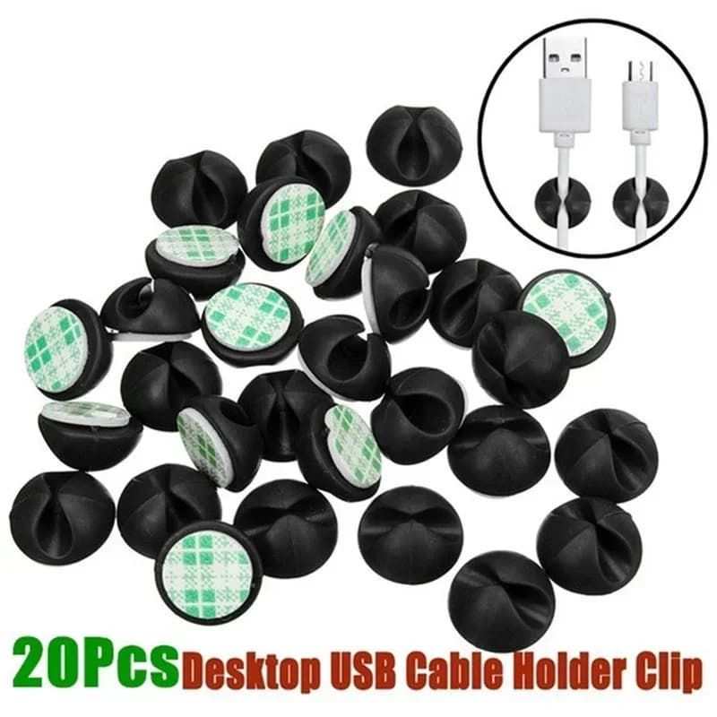 20 clip per cavi per auto in silicone linea USB clip compatibili con la gestione del desktop per registratore di guida organizzatore di cavi accessori auto
