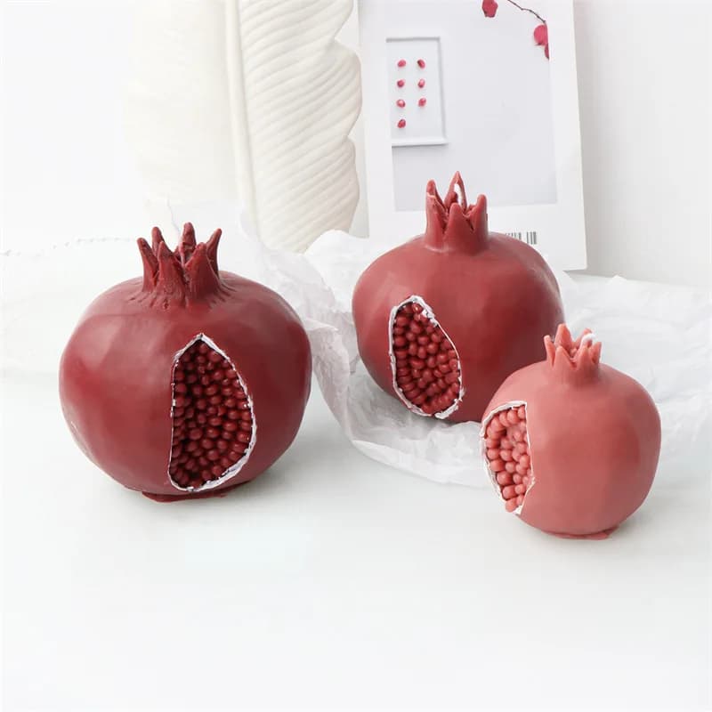 3D grande rosso aperto melograno candela stampo in silicone fai da te intaglio arte aromaterapia gesso decorazione torta stampo decorazione della casa regalo
