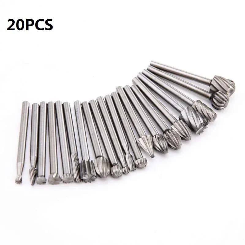 20pcs 3mm Wood Drill Bit Nozzles for Dremel HSS Stainless Steel Carving Tools Set working Big Rotary Tool