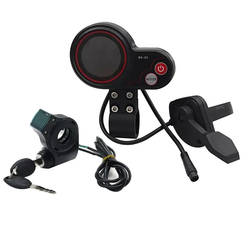 Kit Display LCD con Acceleratore a Pollice A65P-QS-S4 36V-60V + Cavo Lungo con Chiave di Accensione per Monopattini Elettrici Zero 8 9 10 8X 10X, Ricambio 6PIN
