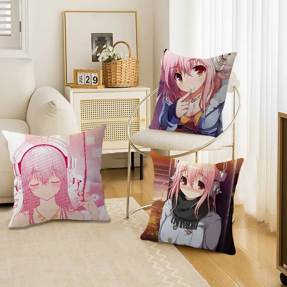 Super Sonico Manga Anime Pillow Anime Pillow Sofa Bed Head Pillow Cover Cushion Cover 45x45 cm Fashion