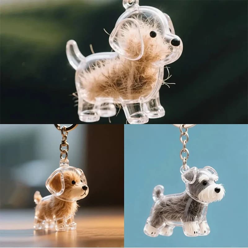 1Pcs Puppy Hair Memorial Clear Storage Box Pet's Dog Fur Container DIY Pendant Keychain Decor Pet Lovers Home Display Gifts