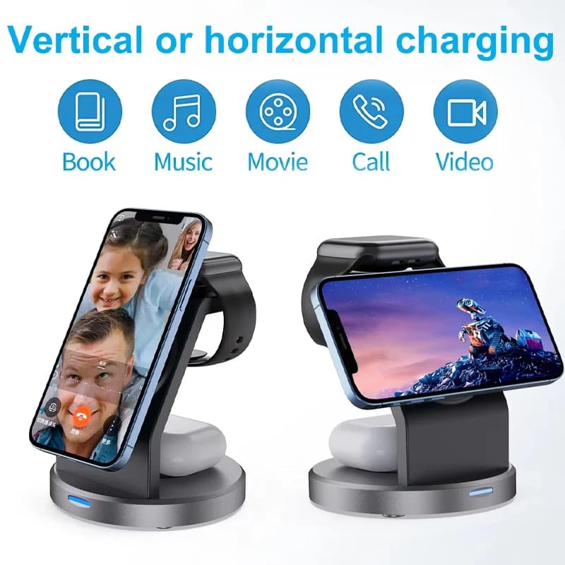 Wireless Charger StaDock For iPhone 17 16 15 14 13 12 Pro Max Apple Watch 8 7 6 AirpodsMagneticnd Pad Fast Charging Station