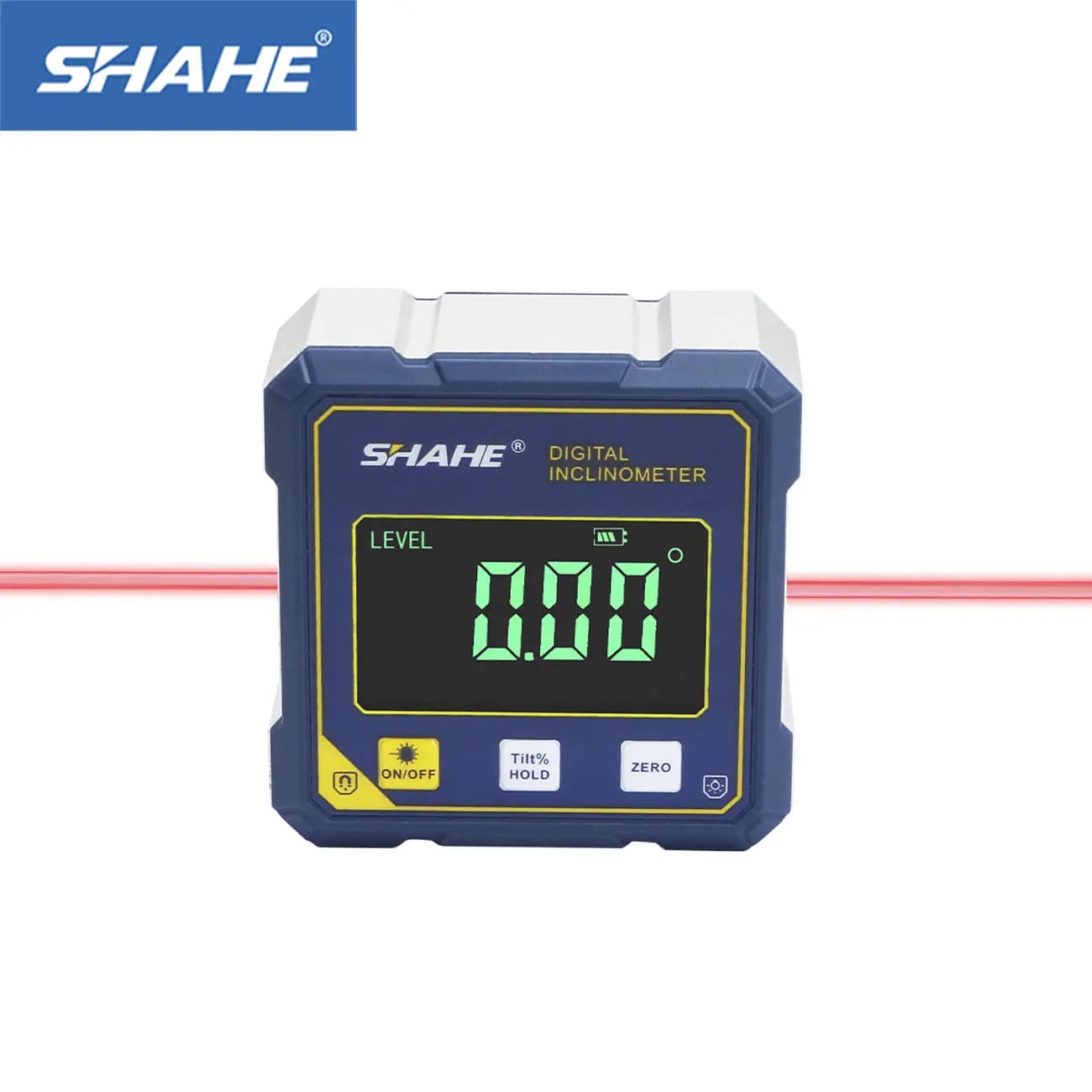 SHAHE Mini goniometro misuratore angolare inclinometro strumento di misurazione del livello con doppio cubo angolare elettronico laser con magneti a 4 lati