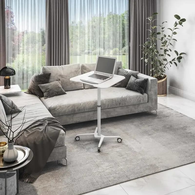 Supporto per laptop mobile regolabile in altezza con piano inclinabile, design Sit to Stand, workstation portatile per uso domestico o in ufficio