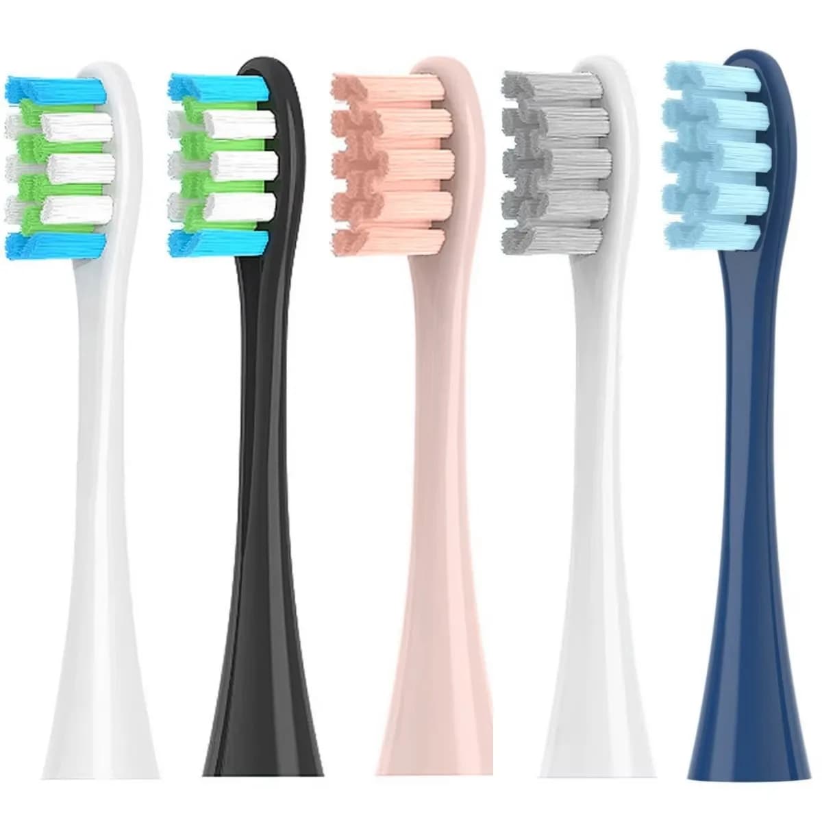 Confezione da 5 testine di ricambio per spazzolino elettrico Oclean per tutti i modelli x pro Elite, X, X Pro, Flow, F1, Air 2. Con tappi igienici.