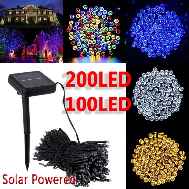 100/200 LED energia solare stringa lucine impermeabile ghirlanda da giardino esterno lampada solare festival di Natale decorazione della luce delle vacanze