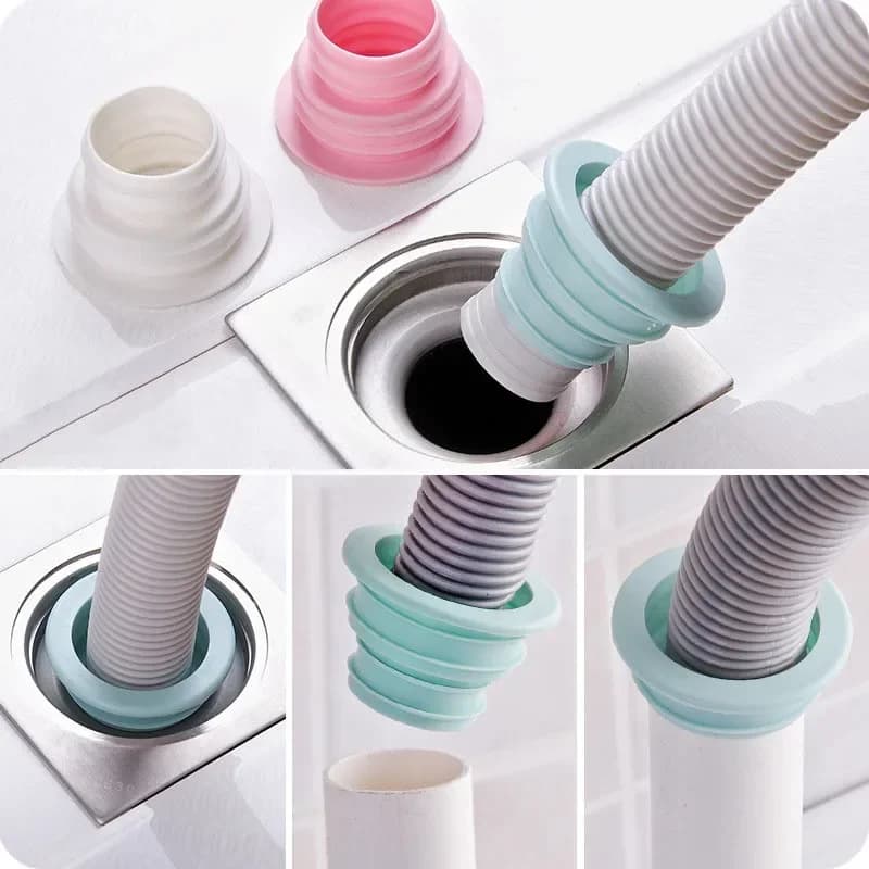 Strumenti per connettori per tubi per lavatrice deodorante in plastica Trappola per tappi di tenuta Accessori per tubi fognari telescopici antiodore