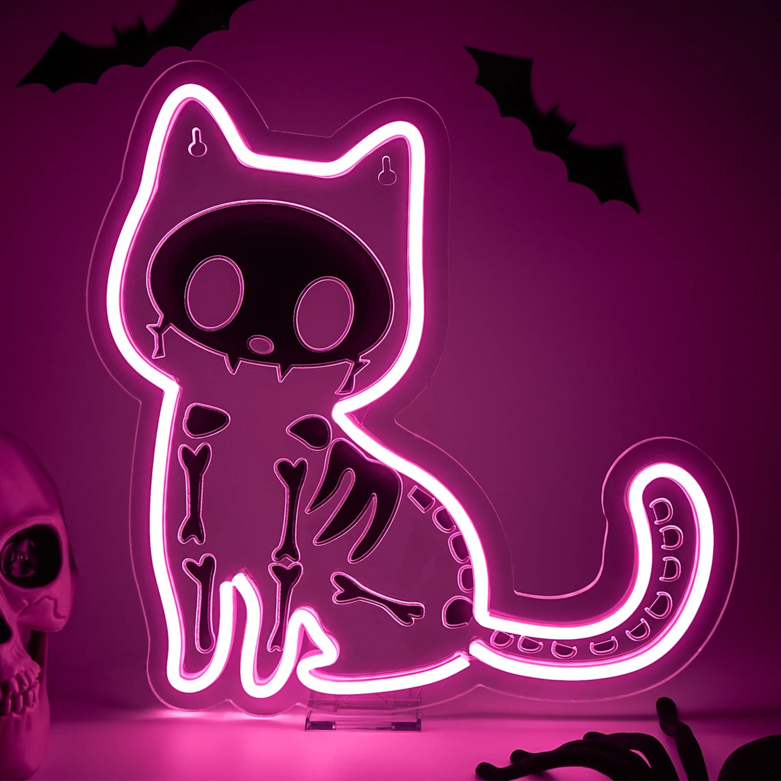 Shock Cat Neon Sign UV e Intaglio USB Dimmerabile Light Up Sign Decorazione da parete per feste Birra Bar Camera da letto Cowboys Regali