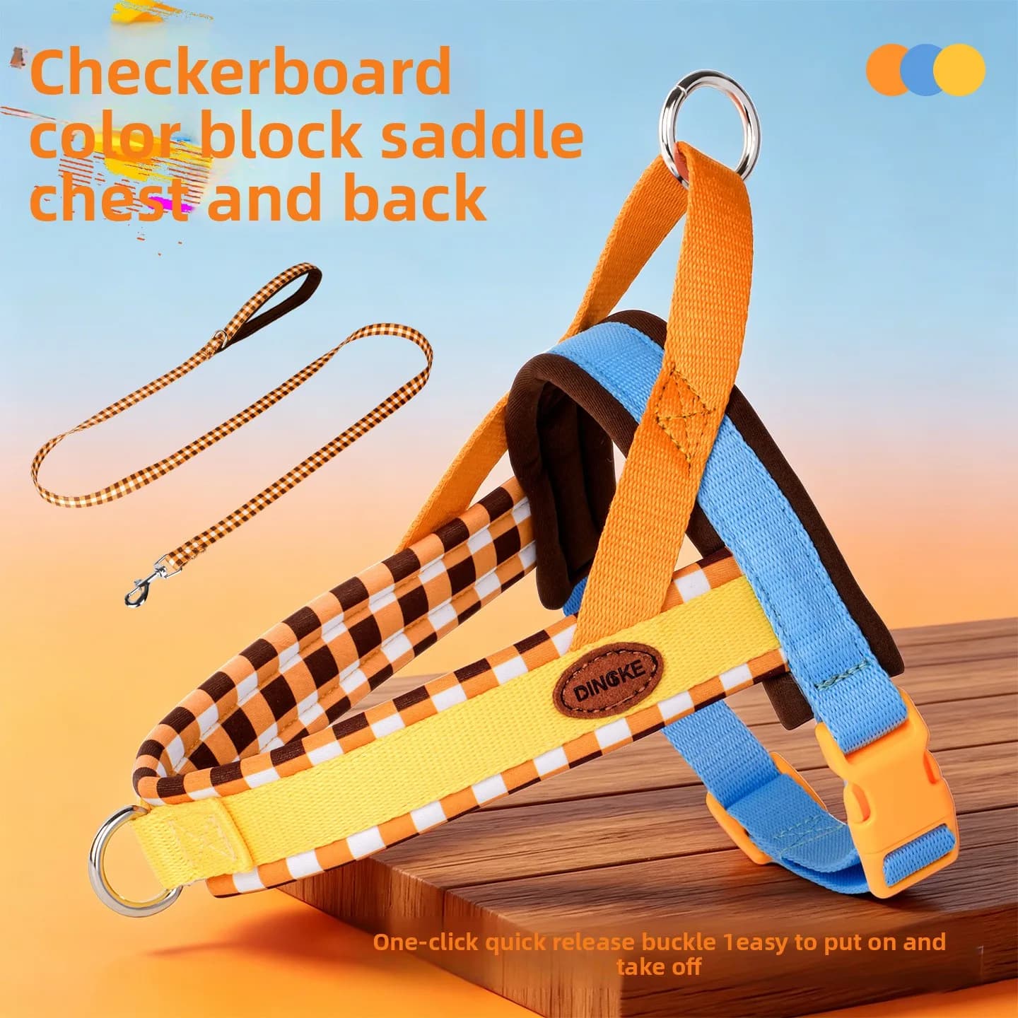 New Lattice Explosion-proof Chest and Back Traction Rope Saddle Dog Traction Rope Small and Medium Dogs Dog Accessories