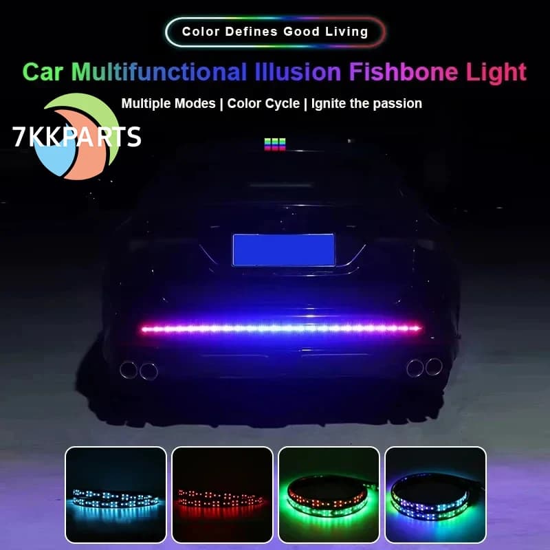 12 v24v Car Dynamic Streamer Colorful Light Signal Arrow Fish Bone Pickup indicatore di direzione LED Strip Truck Light RGB Waterproof