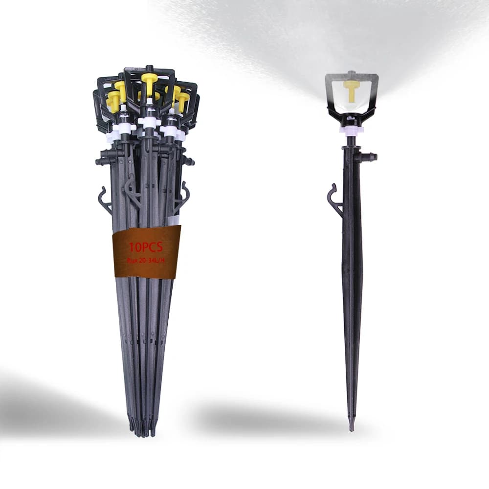 Testine per irrigatore staccabili da 10 pezzi con robusto supporto in PP per tubo da 1/4" Prato Giardino Farm20-34L/h Set di micronozzle per inserto a terra con flusso