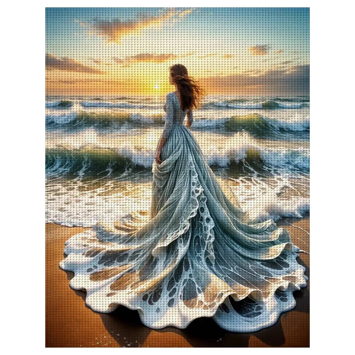 1pc 30X40CM At the seaside stamped cross stitch kit DIY kit 11CT/14CT DIY Embroidered set DIY Cross-Stitch Set