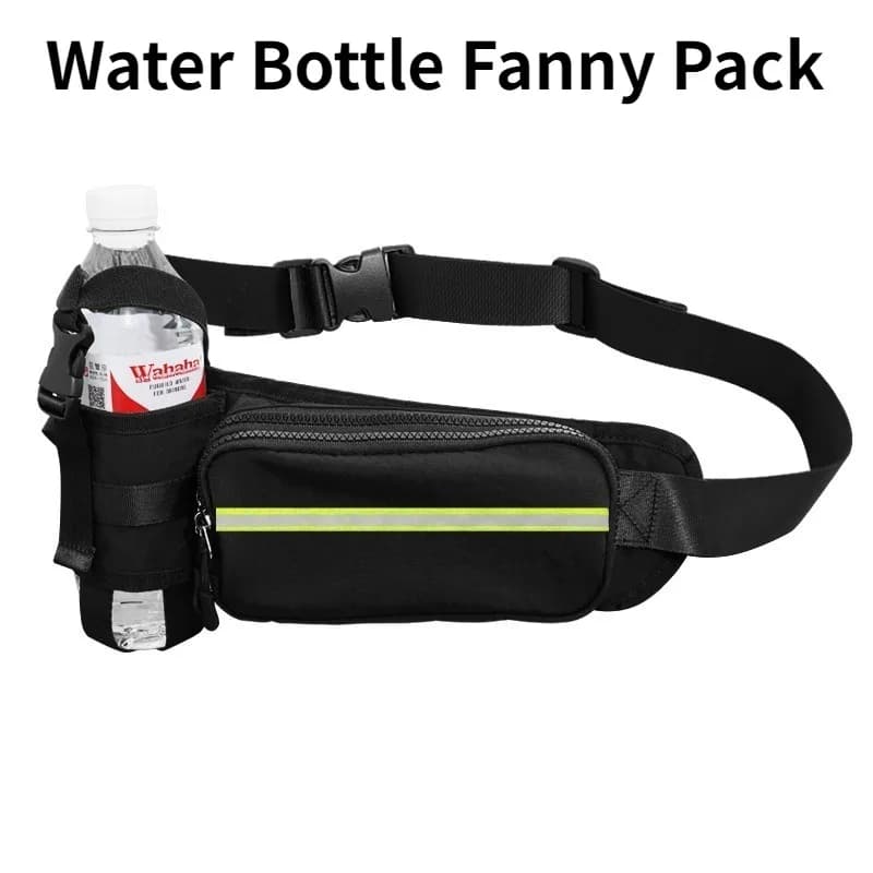 Marsupio impermeabile da corsa con borraccia, set cintura sportiva da esterno, marsupio riflettente traspirante per fitness e jogging
