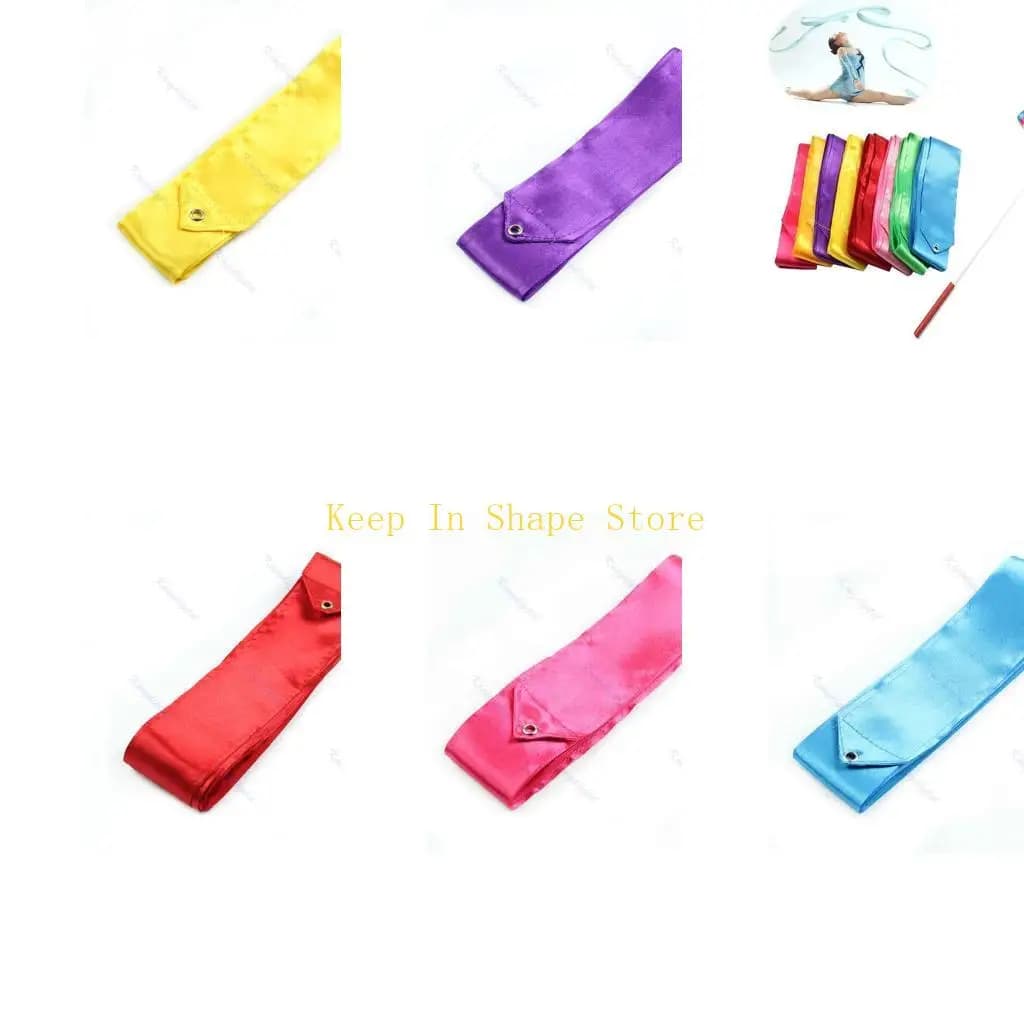 U1JC 6M 9 Colors Dance Ribbon Gym Rhythmic Art Gymnastic Ballet Twirling Rod