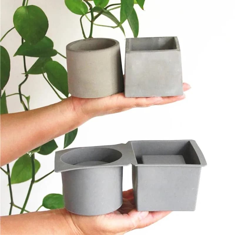 Stampo in Silicone per vaso di fiori per scatola di immagazzinaggio di gioielli fai da te cemento cemento che fa stampo specchio cristallo epossidica argilla stampo decorazione della casa