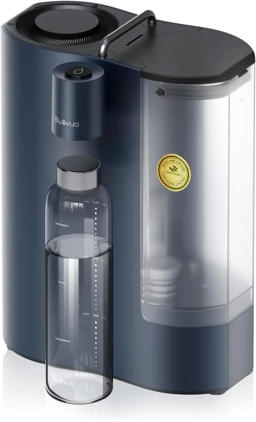 Water Filtration System Reverse Osmosis with UV, 6 stages of Filtration, Glass Bottle for Home and Travel