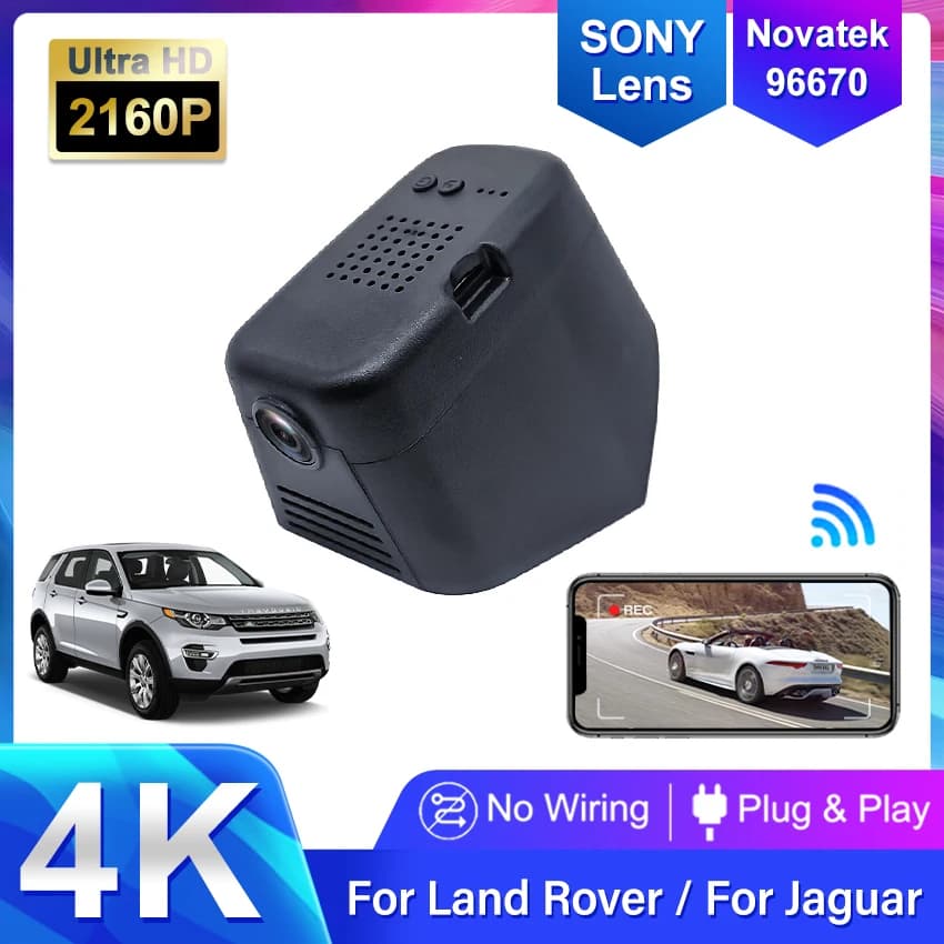 Plug and Play Car DVR Video Recorder 4K Dash Cam Camera Wifi For Land Rover Evoque Velar F-PACE Jaguar XEL XEF XE XF 2020-2024